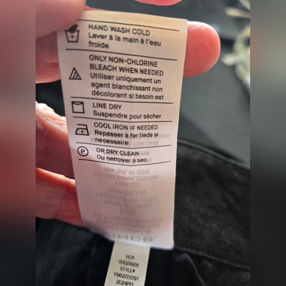 Vince Womems Linen Blend Pants Sz L Black Straight Wide Leg Elastic Back Waist - Picture 12 of 13